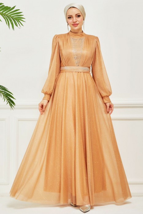 GOLD EVENING DRESS