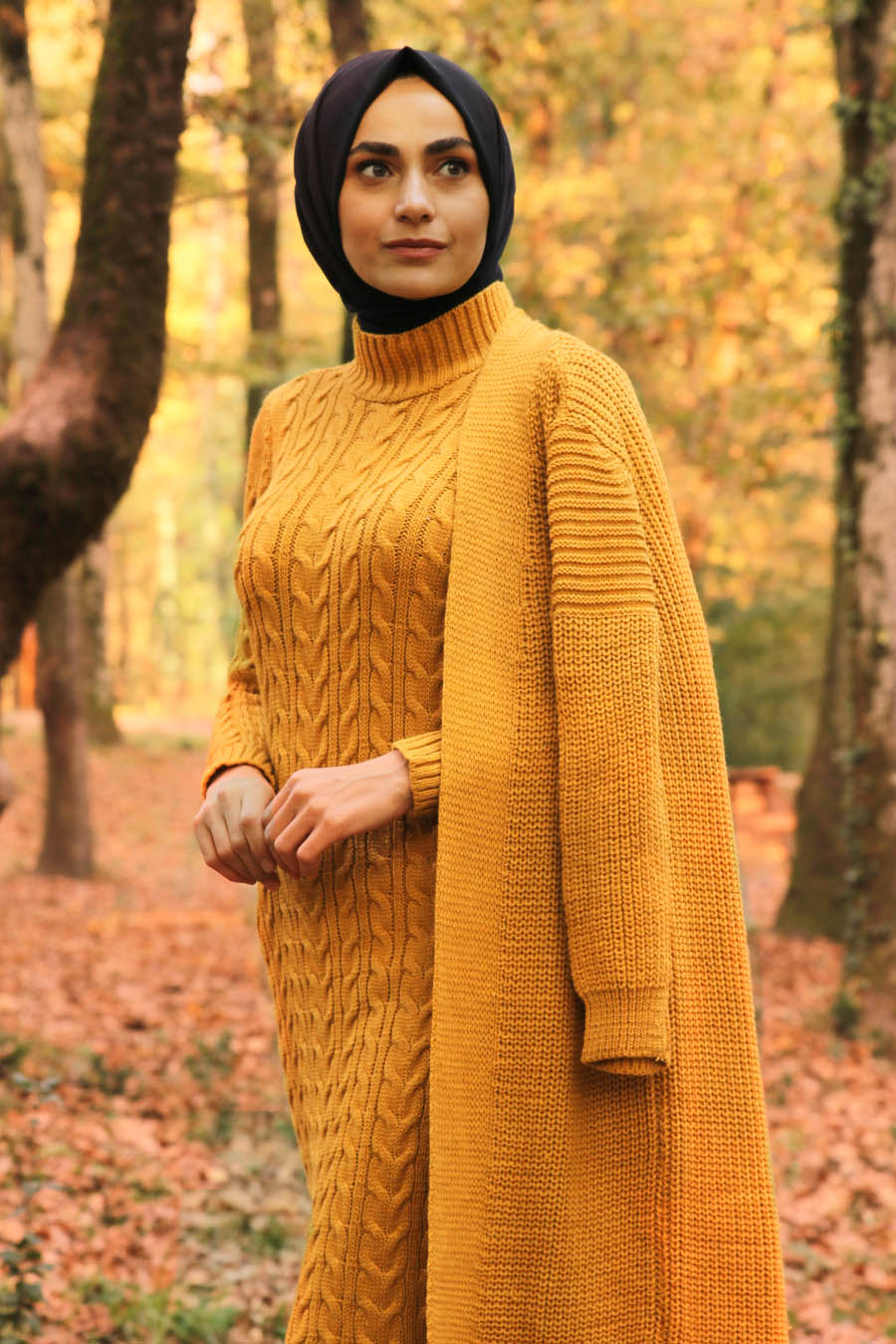 mustard knitwear