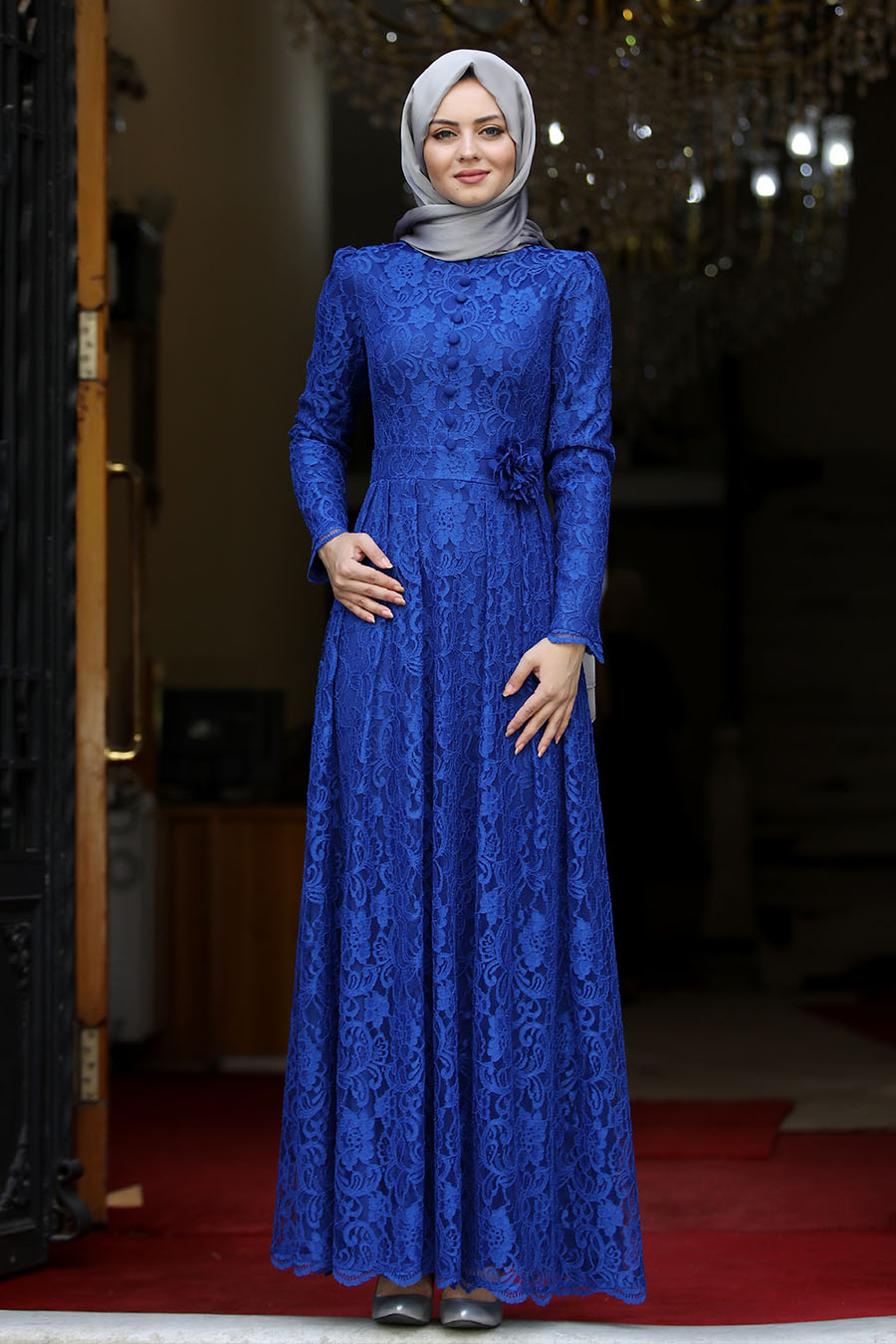 Royal blue dress hot sale with hijab