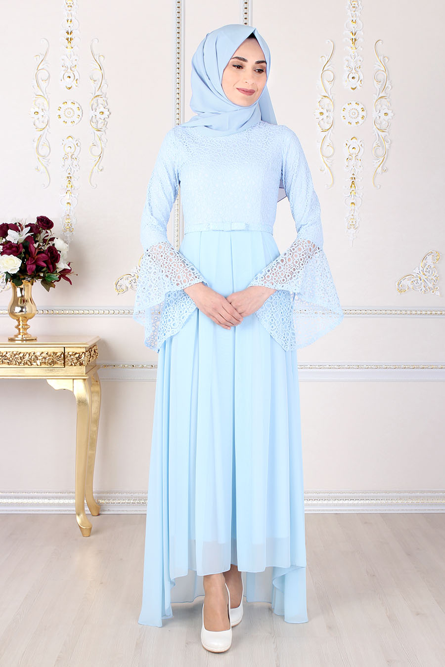 ice blue party dress