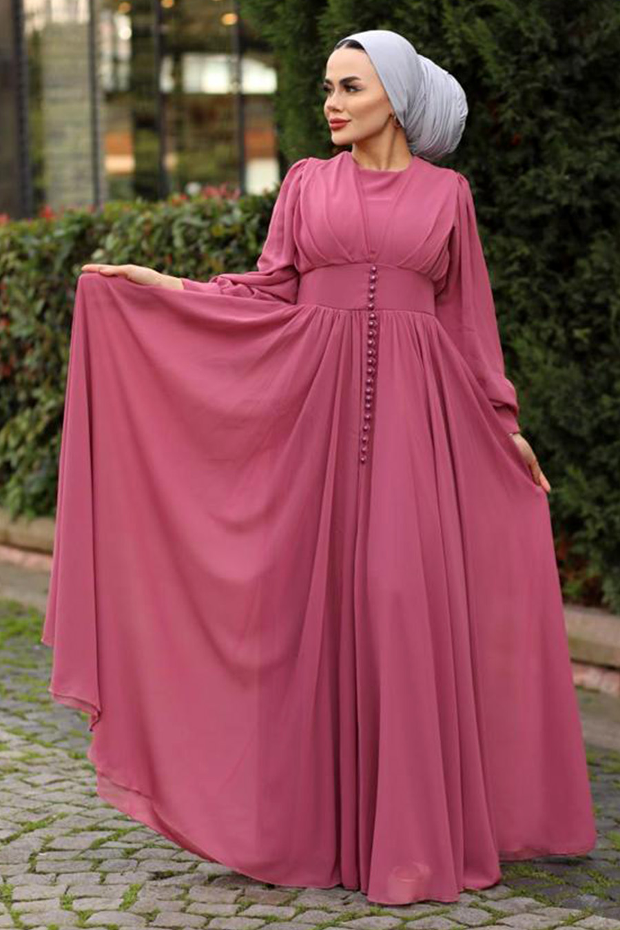 EVENING DRESS - ROSE COLOR